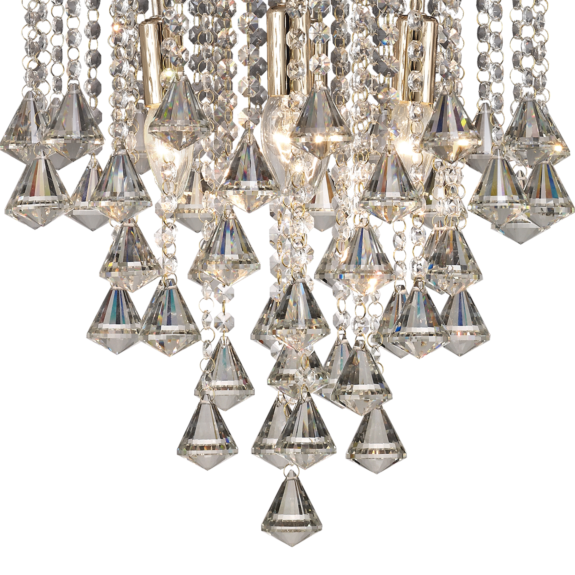 Inina French Gold Crystal Ceiling Lights Diyas Single Crystal Pendants